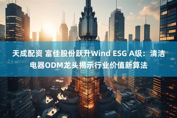 天成配资 富佳股份跃升Wind ESG A级：清洁电器ODM龙头揭示行业价值新算法